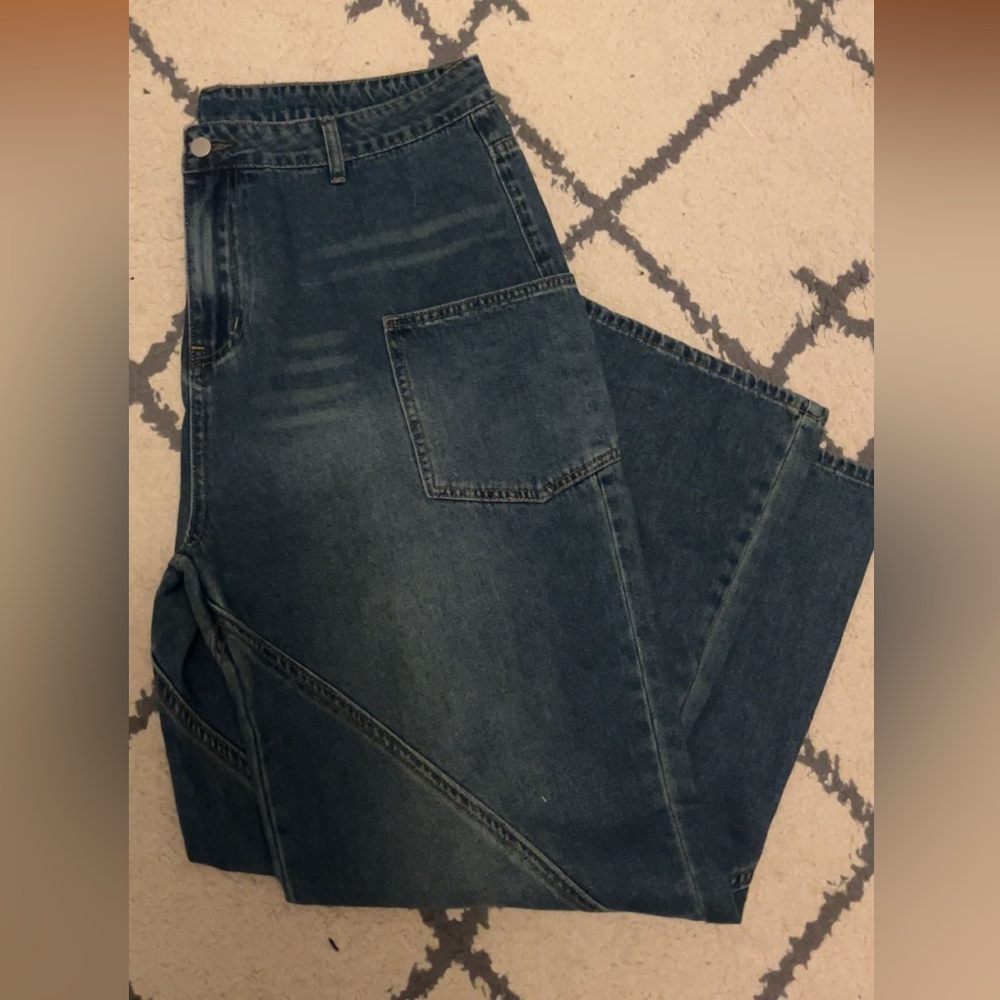 Blue Wide Leg Jeans